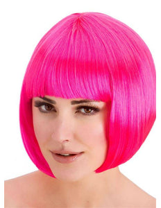 Wicked Costumes Pruik Diva boblijn neon roze