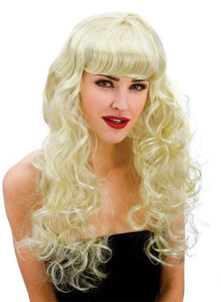 Wicked Costumes Pruik Foxy lang haar met krullen blond