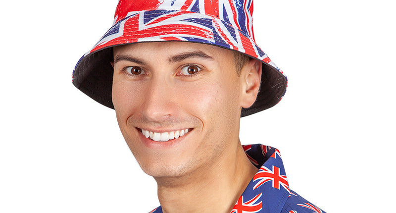 Wicked Costumes Retro strand hoed Engelse vlag