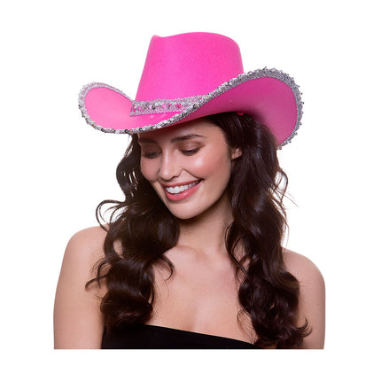 Wicked Costumes Roze cowboyhoed met pailletten