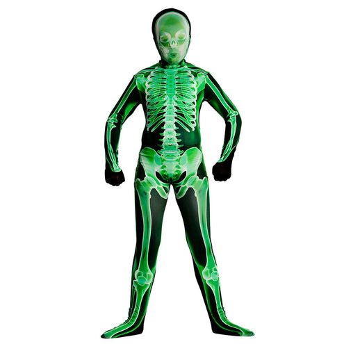 Wicked Costumes Second skin  skelet pak Timo groen