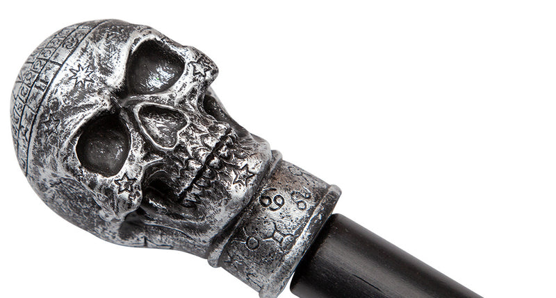 Wicked Costumes Stoere scepter grijs schedel 88cm