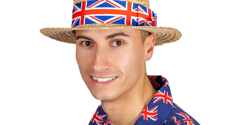 Wicked Costumes Strohoed band Engelse vlag