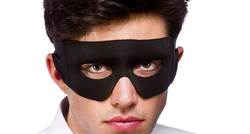 Wicked Costumes Super helden masker of bandiet oogmasker zwart