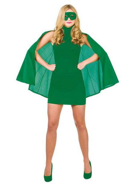 Wicked Costumes Super Hero Cape met masker in groen