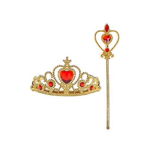 Wicked Costumes Tiara met gouden koninginnen kroon met scepter