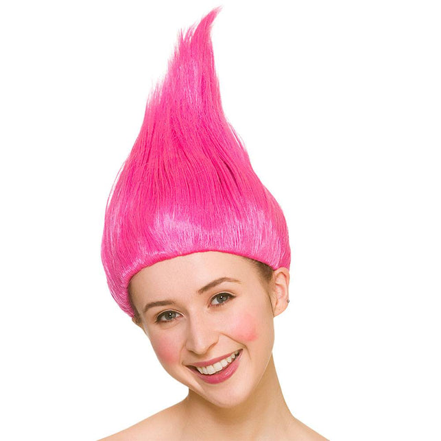Wicked Costumes Trol pruik roze