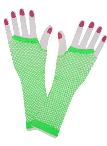 Wicked Costumes Vingerloze lange net-handschoenen neon groen
