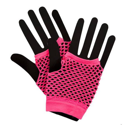 Wicked Costumes Visnet handschoenen neon roze