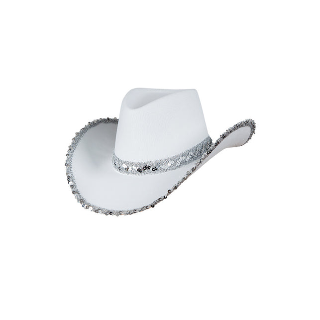 Wicked Costumes Witte cowboyhoed met pailletten