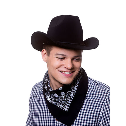 Wicked Costumes Zwarte bandana cowboy