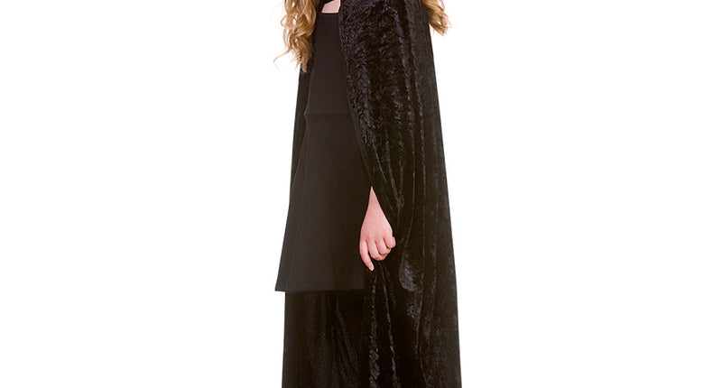 Wicked Costumes Zwarte cape kinderen luxe