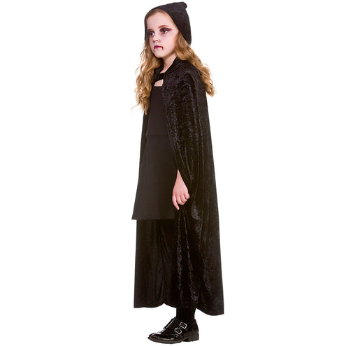 Wicked Costumes Zwarte cape kinderen luxe