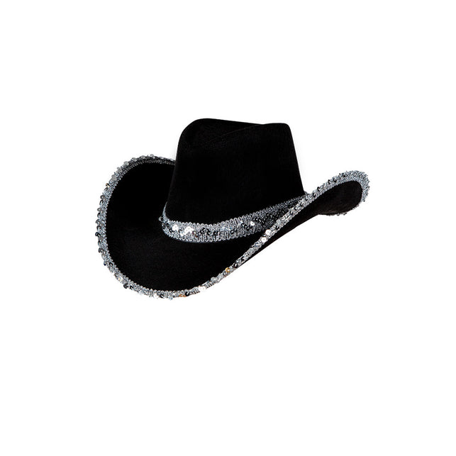 Wicked Costumes Zwarte cowboyhoed met pailletten