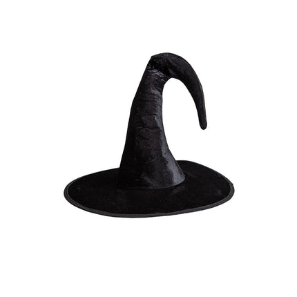 Wicked Costumes Zwarte heksenhoed met krul