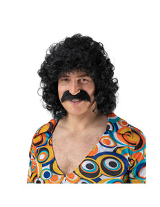 Wicked Costumes Zwarte pruik en snor Bart