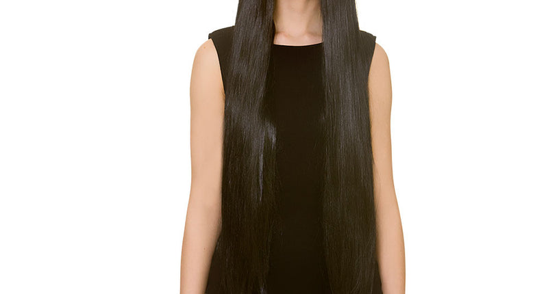 Wicked Costumes Zwarte pruik extra lang haar