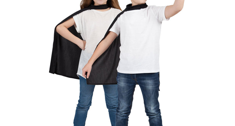 Wicked Costumes Zwarte Superhelden cape kind