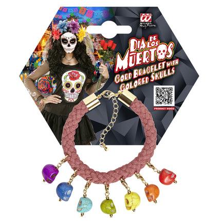 Widmann SRL Armbandje met 7 doodskopjes