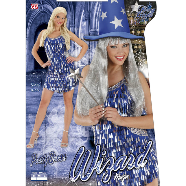 Widmann SRL Pailletten jurk blauw zilver Ella Small