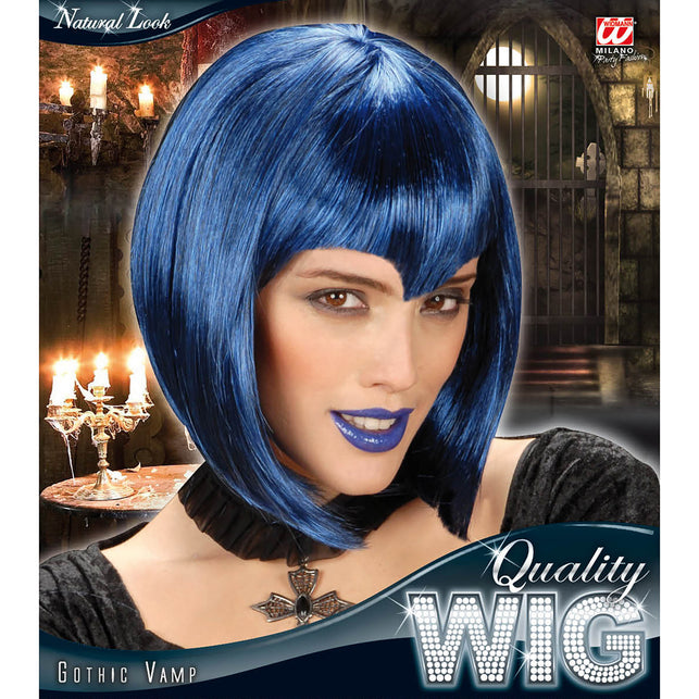 Widmann SRL pruik gothic vamp blauw