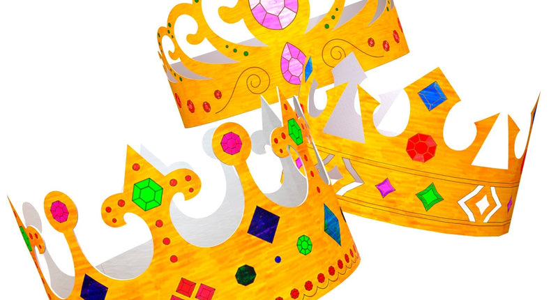 Widmann SRL Set van 6 beschilderbare kronen, 3 soorten assorti