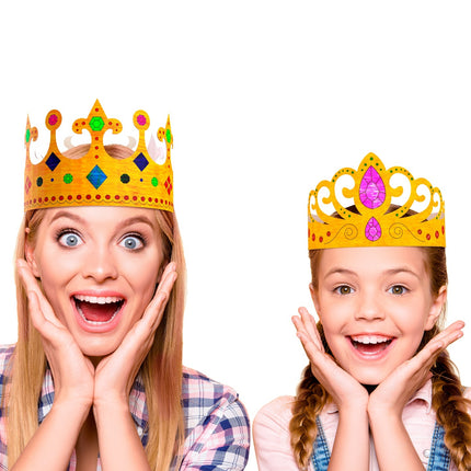 Widmann SRL Set van 6 beschilderbare kronen, 3 soorten assorti