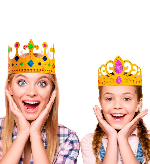 Widmann SRL Set van 6 beschilderbare kronen, 3 soorten assorti