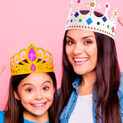 Widmann SRL Set van 6 beschilderbare kronen, 3 soorten assorti