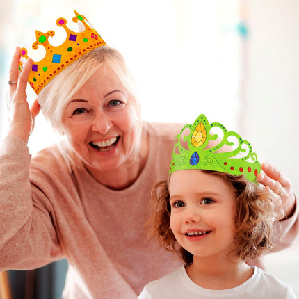 Widmann SRL Set van 6 beschilderbare kronen, 3 soorten assorti