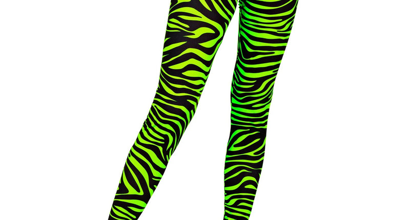 Widmann SRL Zebra legging disco neon groen dames