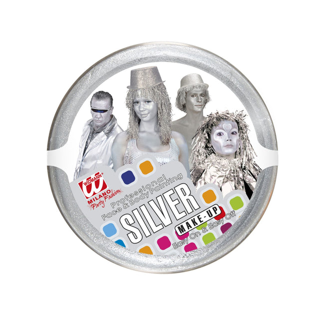 Widmann SRL Zilveren schmink voor carnaval