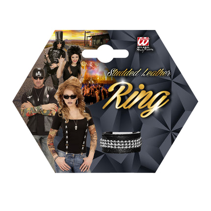 Widmann SRL Zwarte ring met steentjes